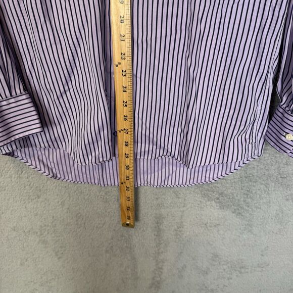 S David Donahue Shirt Men's‎ 15.5 32/33 Purple Long Sleeve Button Up Dress - Picture 7 of 9